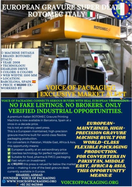 EUROPEAN GRAVURE SUPER DEAL – ROTOMEC ITALY